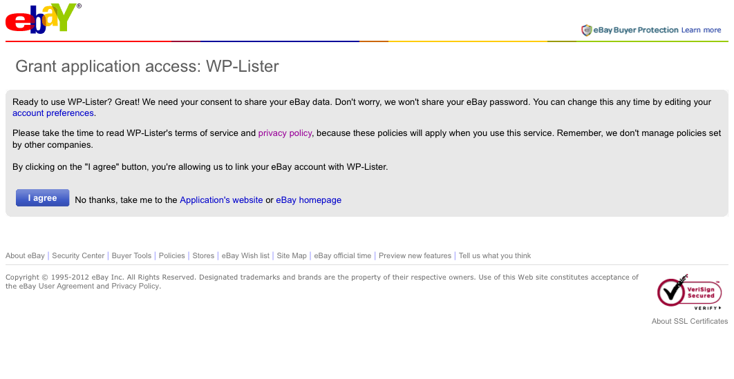 Installing WP-Lister - step 1b - grant access