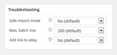 import from ebay advanced option - troubleshooting