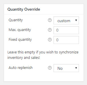 Quantity Override